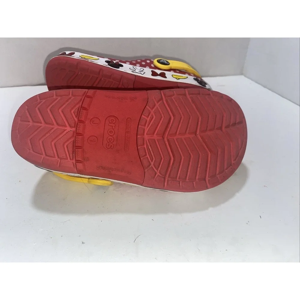 Crocs Disney Parks Minnie Mouse Kids Crocband Red Clogs Junior Size 1